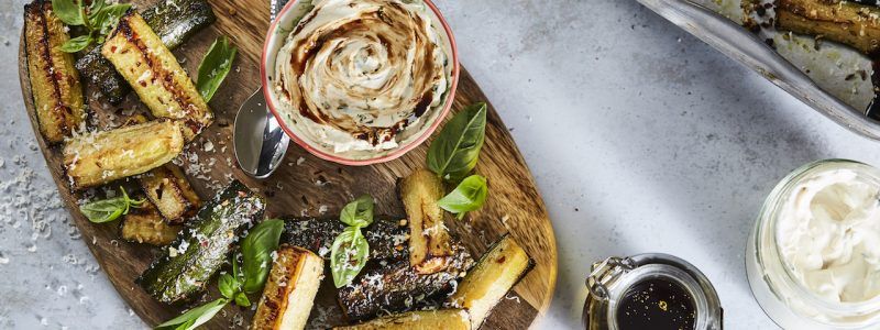 Roasted Courgettes with Balsamic Mascarpone Dip - Country Range